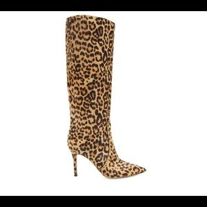 Gianvito Rossi Beige Leopard Print Calfhair Hunter Boots * RUNS SMALL *